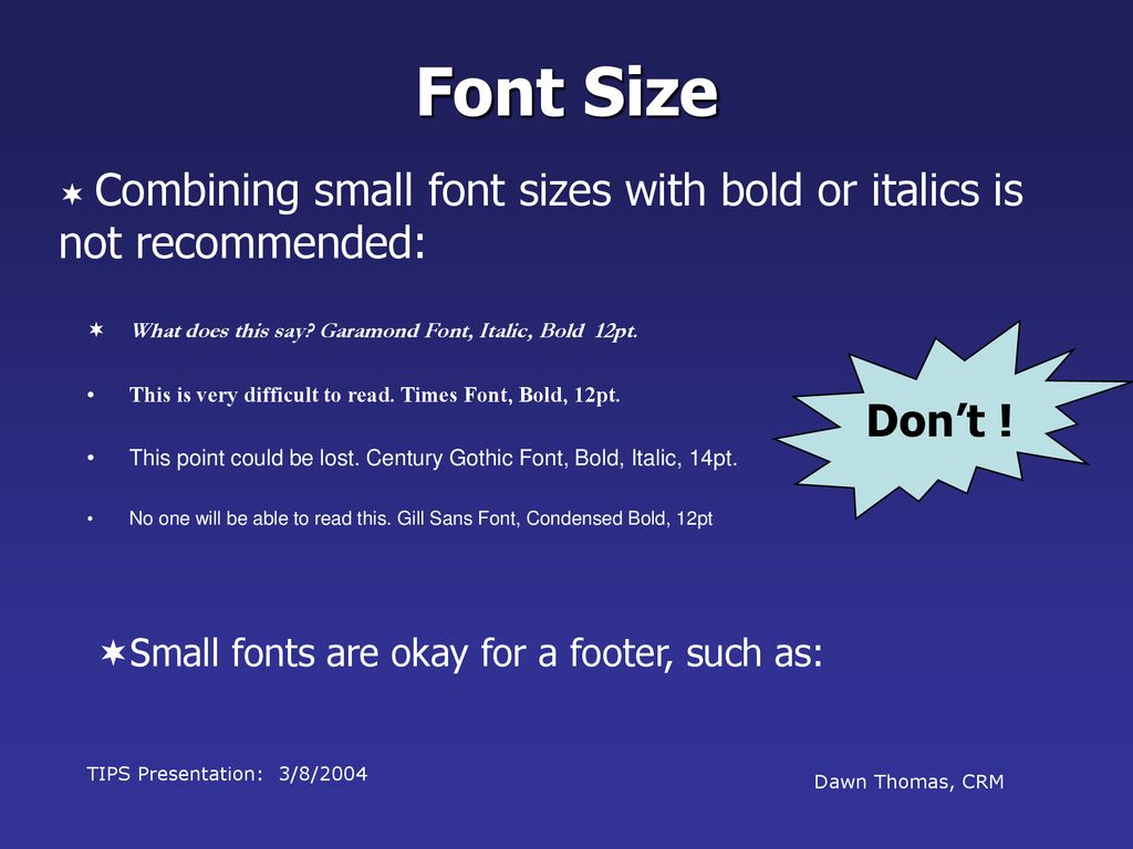 Which Font Has The Smallest Size