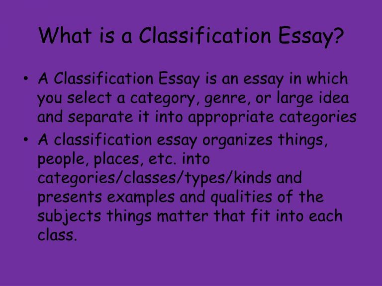 research the definition of 10 classification of essay