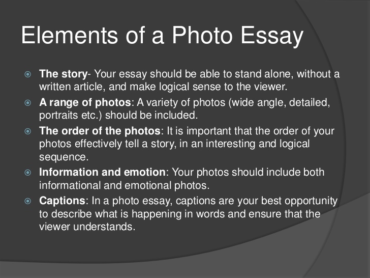 photo essay assignment examples