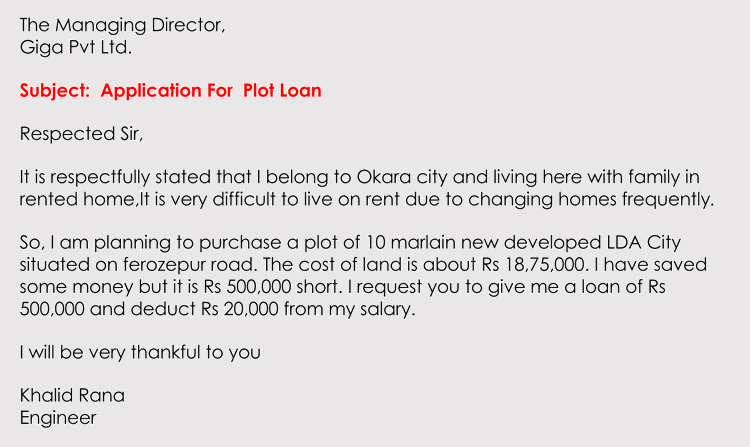 loan application letter in nigeria
