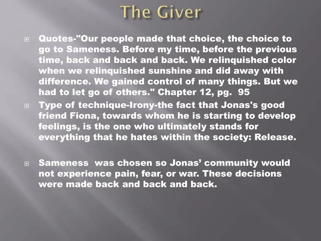 Choice Quotes from the Giver